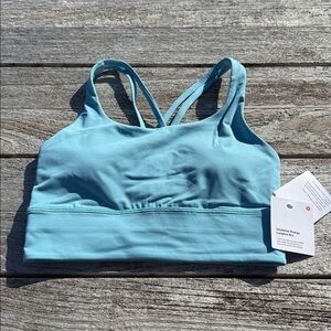 Lululemon Energy Longline Bra Medium Support, B–D Cups‎ Washed Blue size 6 NWT